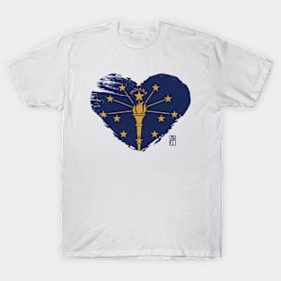 U.S. State - I Love Indiana - Indiana Flag T-Shirt